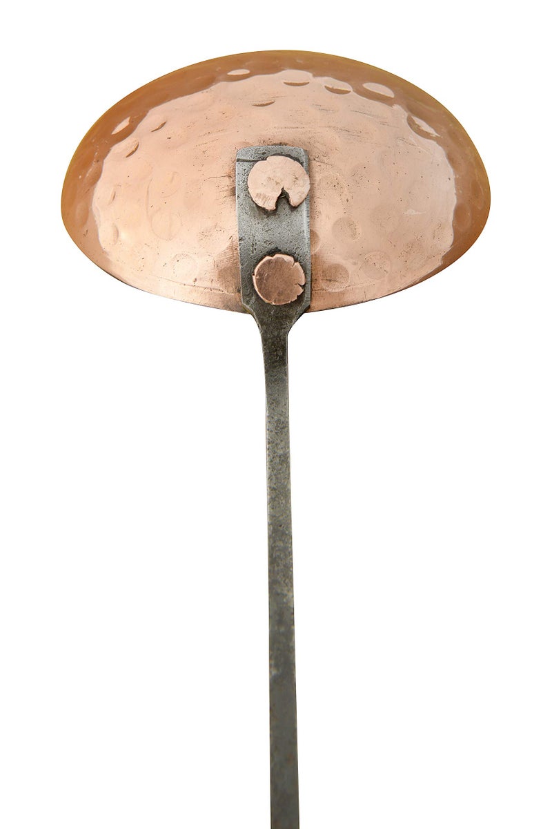 Creative Co-Op Farmhouse Textured Copper Ladles with Metal Handles, Set of 4 Sizes in Drawstring Bag - Image 5